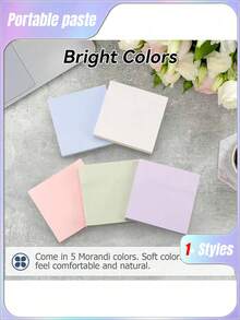 SHEIN 3x3 Sticky Notes, Pastel Self-Adhesive Pads, Easy To Post, Suitable For Home Office School, 1/5 Pad (100 Sheets/Pad) - Multicolor - View 3
