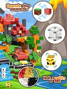 MINKOJA Bloques magnéticos, bloques de construcción para niños de 3+ años, cubos de bloques magnéticos, juguete de apilamiento magnético, juguetes de cumpleaños, juguetes de viaje, Pascua, bloques de construcción, juegos de bloques de construcción, bloques magnéticos - Multicolor - Ver 6