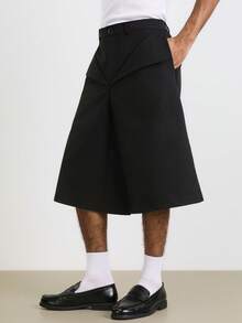 TOKVUE Men's Loose Fit Casual Wide Leg Bermuda Shorts - Black - View 6