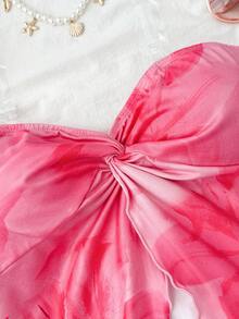 Áo hai dây/áo tank top mùa hè cho bé gái và thiếu nữ, họa tiết hoa nhiệt đới, viền xoắn, thích hợp cho kỳ nghỉ xuân/hè, ngày Valentine, tiệc trà chiều, phong cách đường phố, mặc nhiều lớp hoặc dự tiệc. Áo mùa hè cho nữ, trang phục mùa xuân cho nữ, áo nữ cho mùa hè. - Màu Hồng Tươi - Xem 7