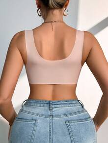 Removable Padded Comfortable Adhesive Seamless Bra, Lift & Enhance - Pink - View 2