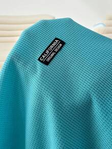 Solflare 2 件套大码纹理针织开衫上衣和宽松长裤休闲装 - 水鴨藍 - 查看 6