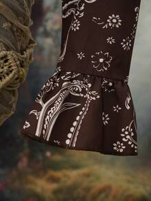 EgrlEra 女士时尚深V佩斯利印花衬衫 - 彩色 - 查看 5