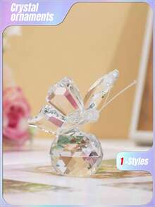 SHEIN 1pc Light Luxury Creative Transparent Crystal Butterfly - transparent - View 6