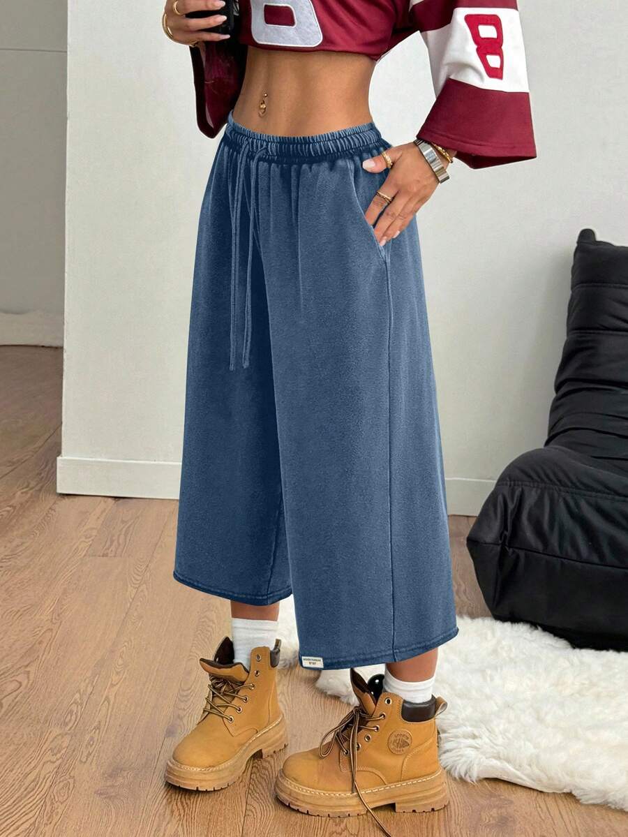 Coolane Quần short nữ mùa hè xuân phong cách đường phố cổ điển, bạc màu, rách rưới, chất liệu denim giả. - Màu xanh lam - Xem 1