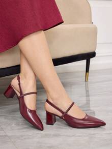 Sleekvia 女士高跟鞋 - 酒紅色 - 查看 1