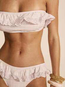 Aralina 女士夏季沙滩荷叶边抹胸比基尼泳衣套装 - 彩色 - 查看 4