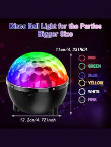 Mslitely 7 Colors LED Disco Ball Light With 0.8m USB Power Cord Power Supply With Remote Control And Sound Control, Perfect For Birthday Parties, Family Gatherings And Holidays! - Multicolor - View 6