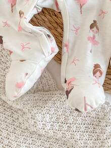 SHEIN 新生女宝宝碎花柔软舒适连体衣套装，时尚简约 - 彩色 - 查看 5