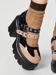 ROMWE Grunge Punk Women Pumps - Black - View 3