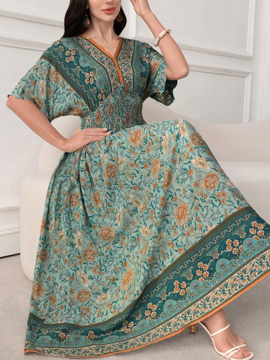 Lacomfia Gaun Panjang Gaya Resort Fashion Baru 2025 untuk Wanita - Mint Blue - View 1