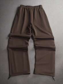 STYNVO Men's Letter Print Drawstring Waist Pocket Casual Everyday Sweatpants - Brown - View 4