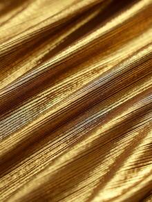 Franclia French Niche Spaghetti Strap Dress, Metal Series Slimming Dress - Gold - View 4