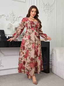 Modelyn 春季花卉印花优雅大码女装 - 彩色 - 查看 8