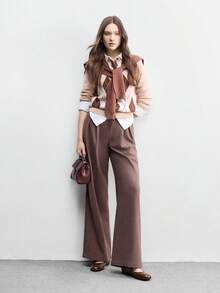 CUCCOO BIZCHIC 女士棕色圆头玛丽珍鞋，简约复古高端鞋履 - 咖啡棕 - 查看 6