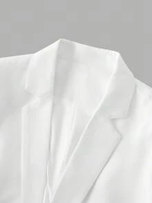 Manfinity VCAY Áo khoác blazer nam phối ren, kiểu dáng đơn giản, đa năng, thích hợp đi làm, đi nghỉ mát, đi biển, làm quà tặng cho chồng/bạn trai. Áo blazer trắng đơn giản, thời trang, áo khoác cưới trắng cho nam, tuxedo trắng, bộ vest trắng cho nam dự tiệc. - trắng - Xem 9