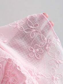 Sweetra 女士法式浪漫粉色衬衫，甜美少女风花瓣袖蝴蝶结领口不规则下摆衬衫，春夏款 - 粉色 - 查看 7