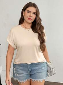 SHEIN LUNE 3件套 女式加大码纯色圆领休闲日常短袖T恤 嘉年华沙滩休闲情人节 - 彩色 - 查看 4