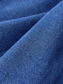 Elamini High Waist Fashionable Tie-Up Elastic Skinny Denim Romper - Medium Wash - View 3