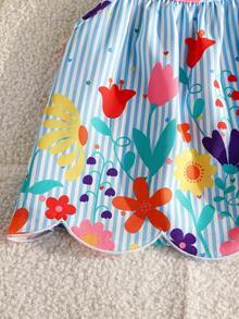 SHEIN 2件套 少女彩色印花吊带背心和短裤 - 彩色 - 查看 6