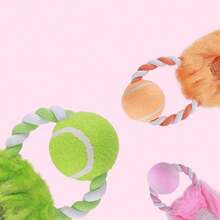 PETSIN Cute Animal Shaped Tennis Ring Plush Dog Toy, Containing BB Barking Sound, Interactive Play For Dogs - Multicolor - View 10