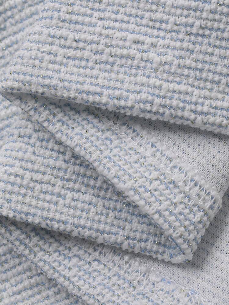 Spring & Summer Fashion Plaid Blue Rhinestone Beaded Pearl 3D Decor Vest Dress, Suitable For Valentine's Day, Wedding, Party, Formal Occasion, Elegant Slim Fit Mini Dress For Women Sundress