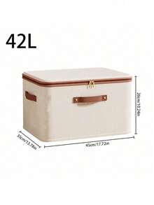 1/2 件装拉链布艺收纳盒，可折叠可水洗衣柜整理盒，带提手（米色） - 米色 - 查看 15