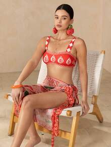Swim Oasis Women's Printed Minimalist Casual Swimwear Set - Multicolor - View 6