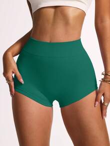 Slayform Yoga Shorts Sexy High Waist Booty Stretch Workout Exercise Hot Shorts - Army Green - View 3