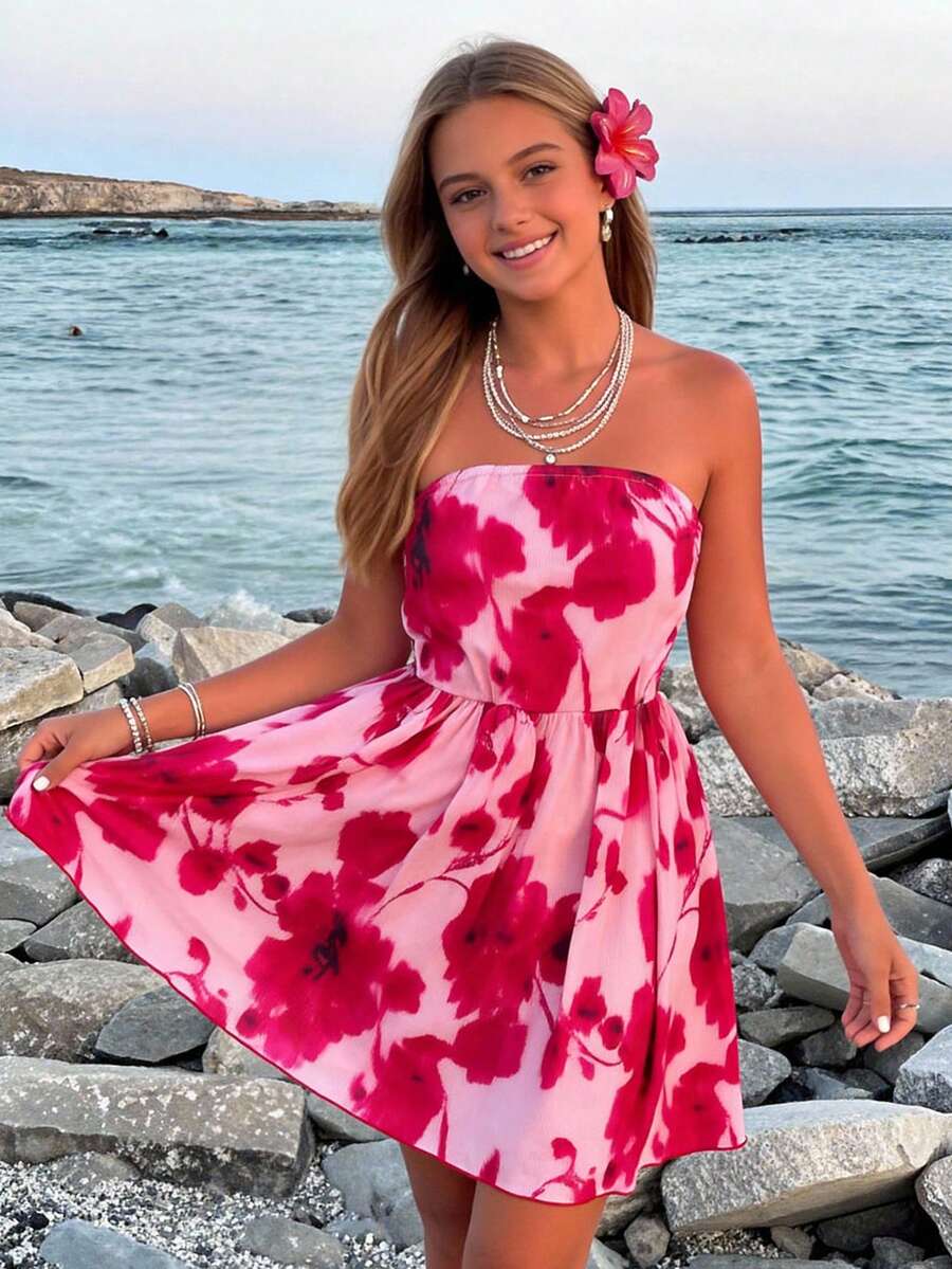 Sparklyn 时尚百褶筒裙，适合少女穿着，可用于派对、度假、郊游等场合，清新优雅的设计，飘逸灵动，适合生日派对、聚会、活动、派对等各种场合，时尚甜美。 - 彩色 - 查看 1