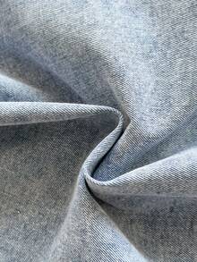 Vintaside Kids Babygirl Infant & Baby GirlSummer Collar Sleeveless Fashionable Casual Simple Washed Denim Dress, Suitable For Travel, Camping Or Daily Casual Wear - Blue - View 6