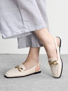 CUCCOO BIZCHIC Women's Buckle Design Casual Everyday Commute Versatile Shoes - Beige - View 3