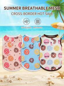 PETSIN Pet Spring New Dog Clothes Animal Supplies Pet Clothing Dog Tank Top Cat T-Shirt Teddy Outfits Small Animal Attire Casual Cool Tank Top Dog Clothes Cat Clothes Two-Season Spring & Summer New Tank Top - Multicolor - View 4