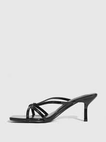 CUCCOO SZL Women's Square Toe Party Sandals Valentine's Day - Black - View 9