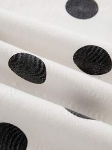 GlowEve Women's Casual Polka Dot Print Wide Leg Jeans - White - View 5