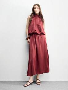 CUCCOO BIZCHIC Spring And Summer New Outdoor Women's Black Square Toe Open-Toed High-Heeled Sandals Women's Stiletto French With Skirt Strappy Sandals Spring Shoes - Burgundy - View 6