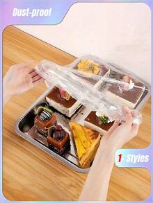 SHEIN 50/10件蛋糕托盘防尘罩（A+B长度应小于70厘米/27.6英寸），派对食物罩，烘焙蛋糕房配件，厨房食物保鲜工具，水果蔬菜面包食物罩 - 彩色 - 查看 3