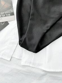 SHEIN Teen Girl Summer Beach Vacation Keyhole Design Halter Swimwear Set - Black - View 7