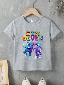 Coolqubz Young BoyCotton Pullover Basic Short Sleeve T-Shirt - Grey - View 3