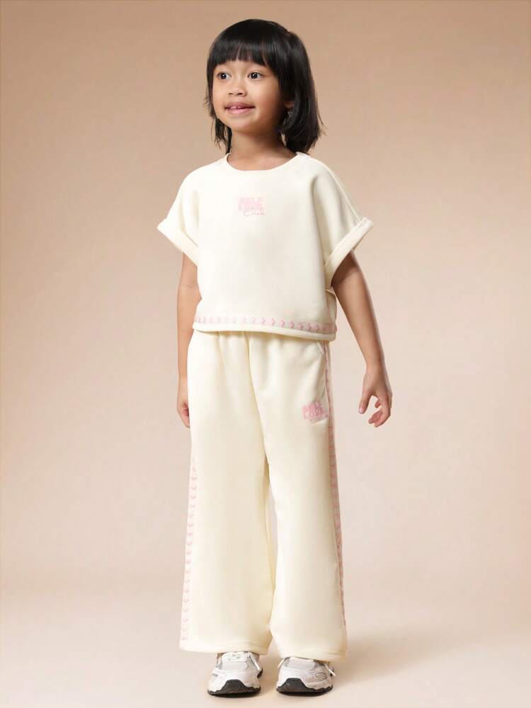 Ensemble t-shirt à slogan et pantalon de jogging