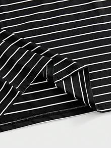 NEON BLANC Men's Knitted Striped Round Neck Short Sleeve T-Shirt Teen Boys Clothing>Teen Boys T-Shirts - Black - View 5