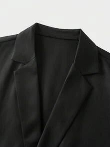 EASEVO Bộ áo sơ mi ngắn tay cài cúc phía trước và quần short nam cỡ lớn, kiểu dáng đơn giản, thích hợp cho mùa hè. - màu đen - Xem 7