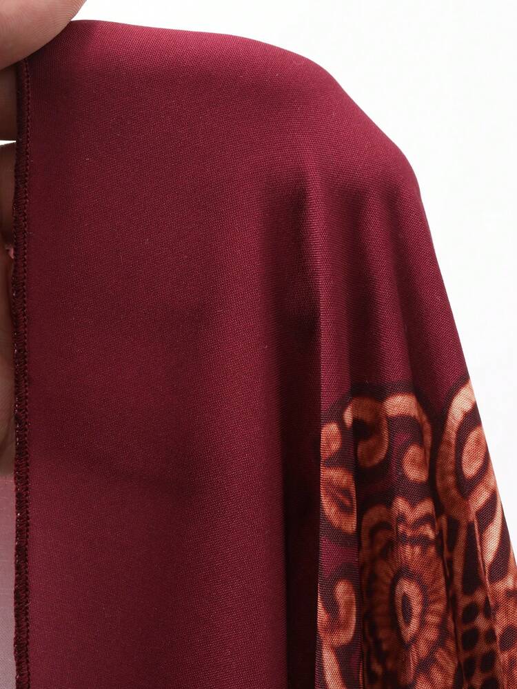 V-Neck Printed Long Casual Dress For Women Dress Sundress