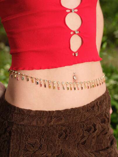 Glisma Women Waist Chain,Old Money,Outfits,Classy,Metallic/Texture,Vintage,Elegant,For Mom/Women/Girl/Mother,Gemstoneold Money,Outfits,Classy,Metallic/Texture,Vintage,Elegant,For Mom/Women/Girl/Mother,Gemstone,Heart,Valentine's Day,Gold,Easter,Travel/Beach/Vocation,Boho,Grunge