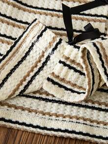 LMoss Kids Young Girl Versatile Knit Striped Crew Neck Fitted Camisole - Multicolor - View 7