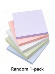 SHEIN 3x3 Sticky Notes, Pastel Self-Adhesive Pads, Easy To Post, Suitable For Home Office School, 1/5 Pad (100 Sheets/Pad) - Multicolor - View 8