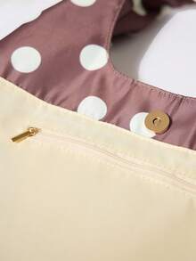 MUSERA Polka Dot Printed Tote Bag Cute Summer Beach Going Out Daily Spring Holiday Accessory - Brown - View 4