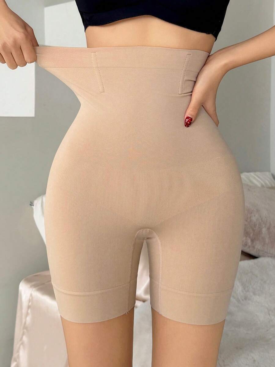 DAZY Leggings moldeadores de cintura alta de unicolor sin costuras, ropa interior moldeadora para mujer para primavera y verano - Albaricoque - Ver 1