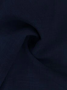SHEIN Maternity Solid Color Waist Button Design Pocket Wide Leg Pants - Navy Blue - View 6