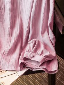 Lacomfia Áo kiểu nữ tay dài thêu họa tiết, thanh lịch, lãng mạn, đa năng, cỡ lớn. - Hồng - Xem 4